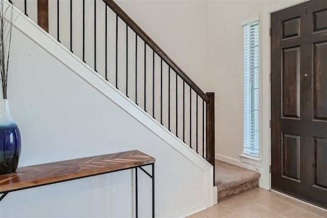 view of tiled entrance foyer