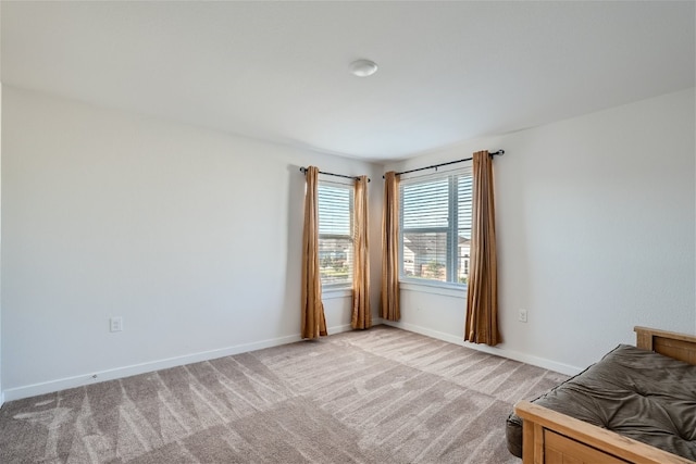 interior space featuring light colored carpet