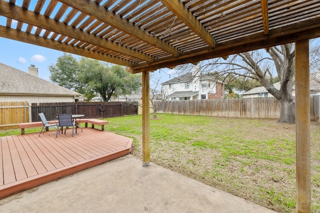 view of patio featuring a wooden deck