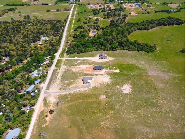 aerial view with a rural view