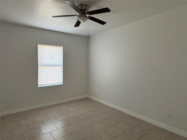 unfurnished room featuring ceiling fan