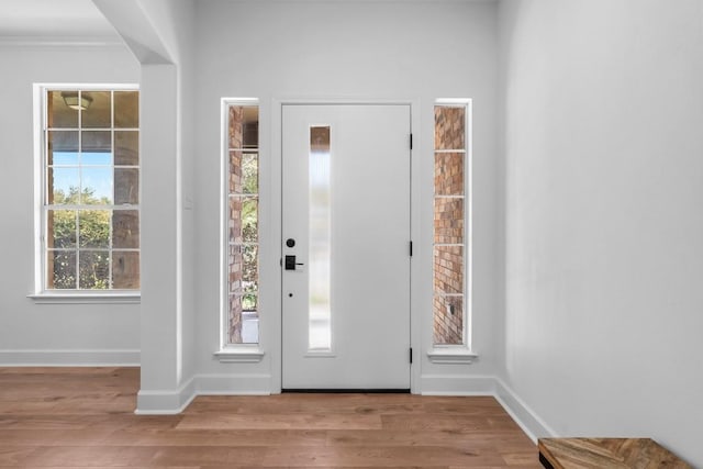 entrance foyer featuring light hardwood / wood-style flooring