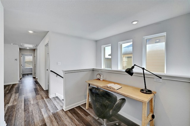 office featuring dark hardwood / wood-style flooring