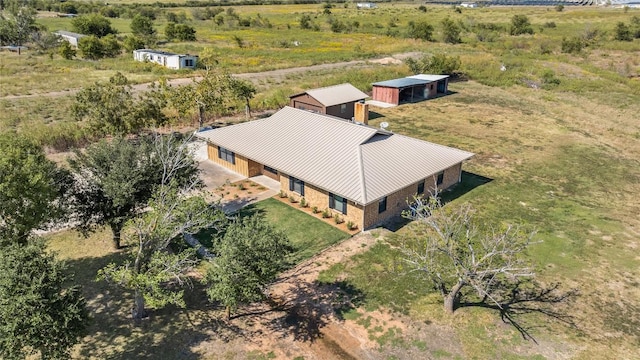 drone / aerial view featuring a rural view