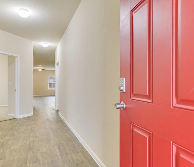 corridor featuring light hardwood / wood-style floors