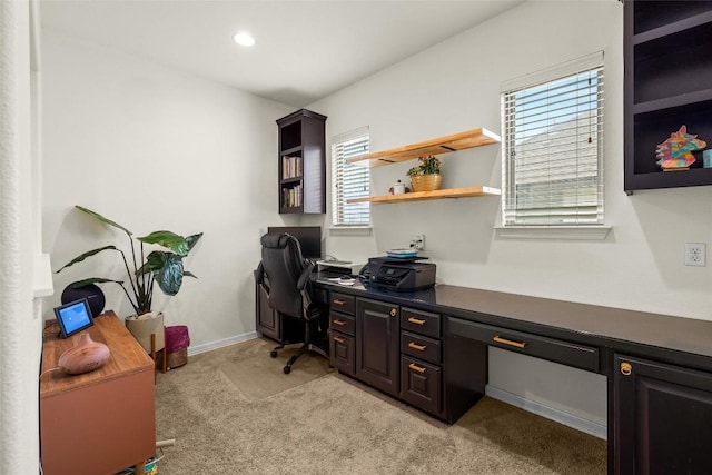 17408 Wildrye Dr, Austin, TX 78738 - office space featuring light carpet, built in desk, and recessed lighting
