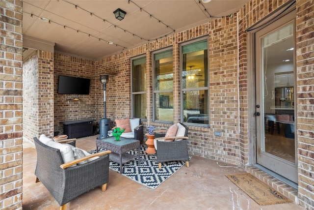 view of patio featuring an outdoor living space