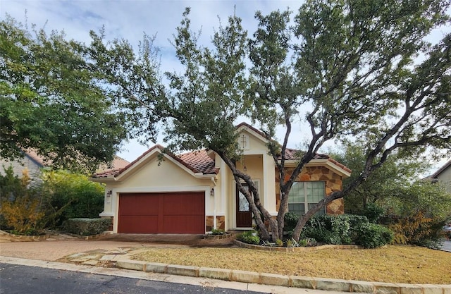 view of front of house with a garage