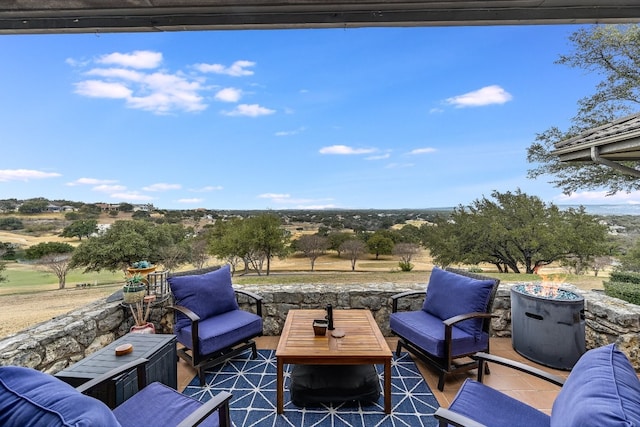 view of patio / terrace featuring an outdoor living space