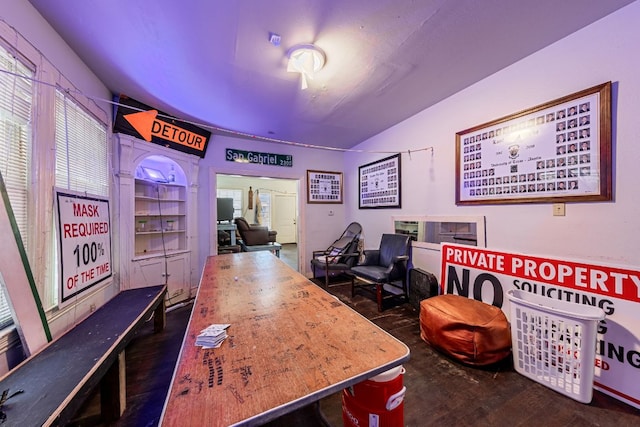 office area featuring wood finished floors