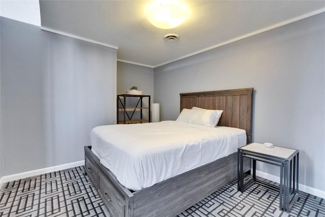 bedroom featuring ornamental molding