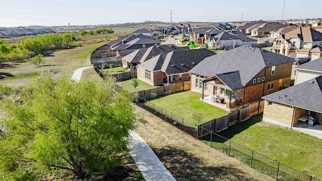 bird's eye view with a residential view