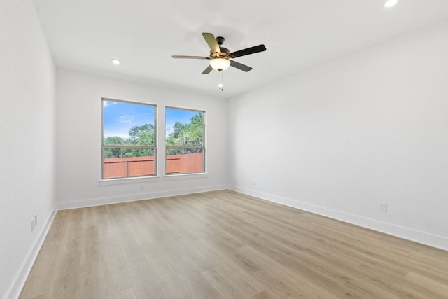 1235 Robin Trl, Round Rock, TX 78681 - unfurnished room with light wood-type flooring, recessed lighting, and ceiling fan
