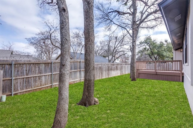 view of yard featuring a deck