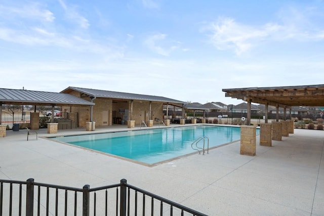 view of pool with a patio area