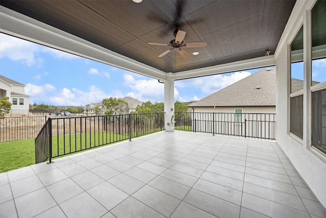 view of patio / terrace featuring ceiling fan