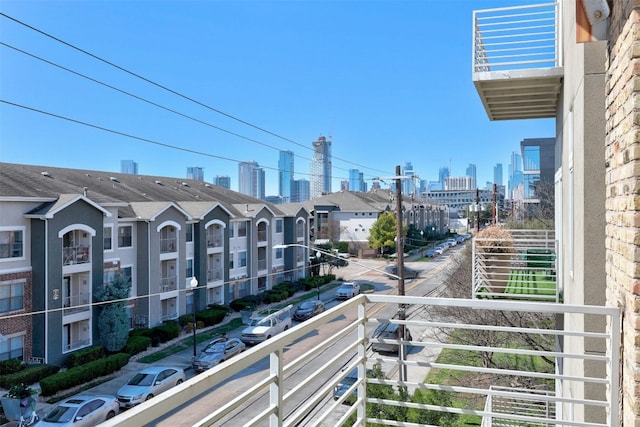 balcony with a view of city