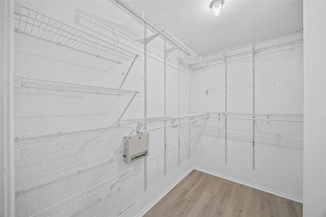 walk in closet featuring hardwood / wood-style flooring