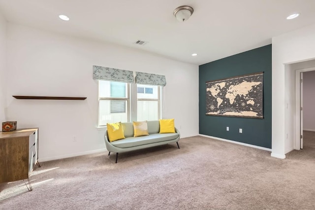 205 Audie Murphy Cir, Leander, TX 78641 - living area featuring carpet flooring, recessed lighting, and baseboards