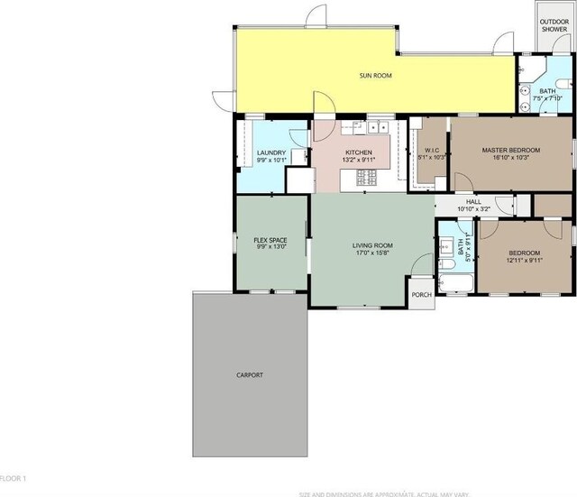 3601 Marcae Ct, Austin, TX 78704 - floor plan / room layout