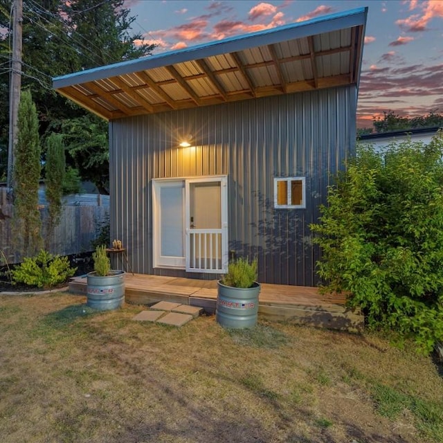 3601 Marcae Ct, Austin, TX 78704 - view of outdoor structure at dusk