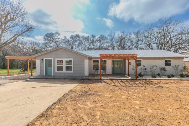 view of single story home