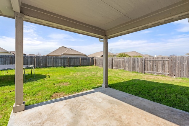 view of patio featuring a trampoline