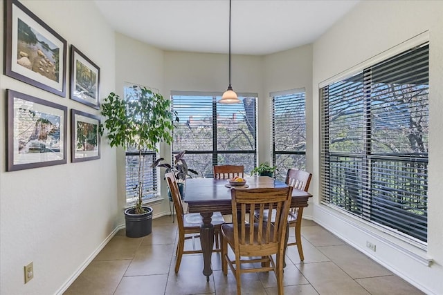 view of tiled dining room