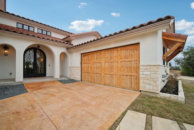 exterior space featuring french doors