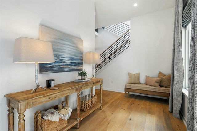 foyer featuring light wood-type flooring