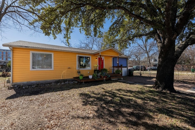 view of single story home