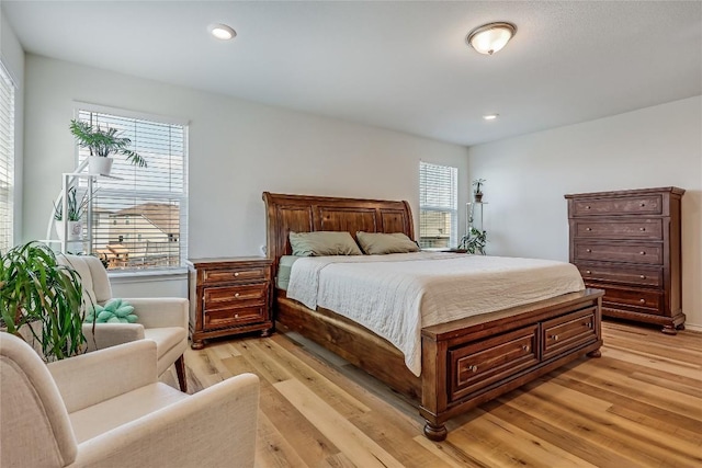 bedroom featuring light wood-type flooring