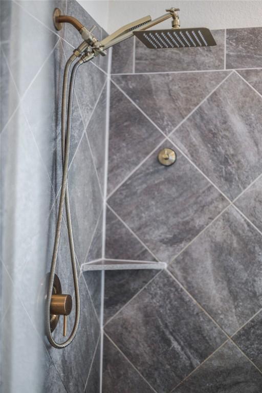 details with tiled shower