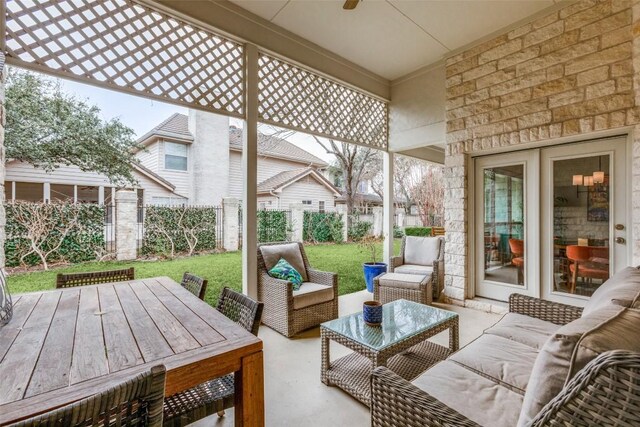 view of patio featuring outdoor lounge area