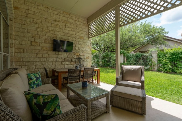 view of patio with an outdoor living space