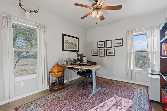 office with ceiling fan