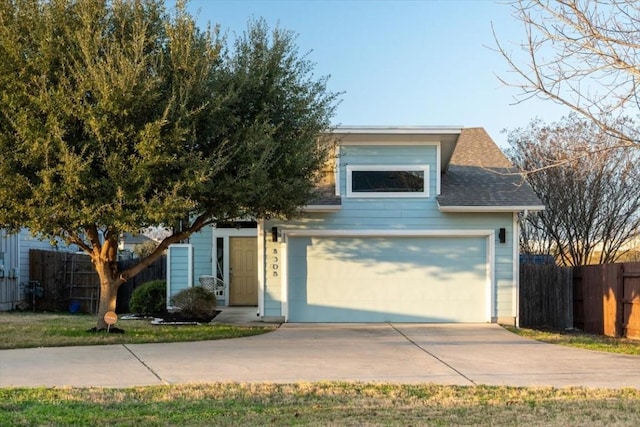 view of front of house with a garage