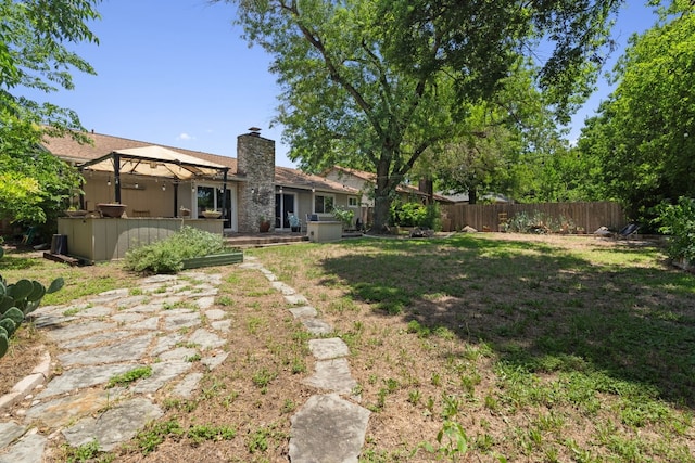 view of yard featuring a gazebo