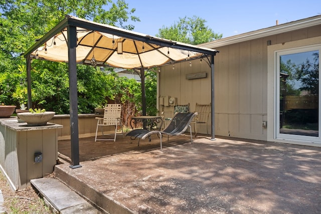 view of patio / terrace featuring a gazebo