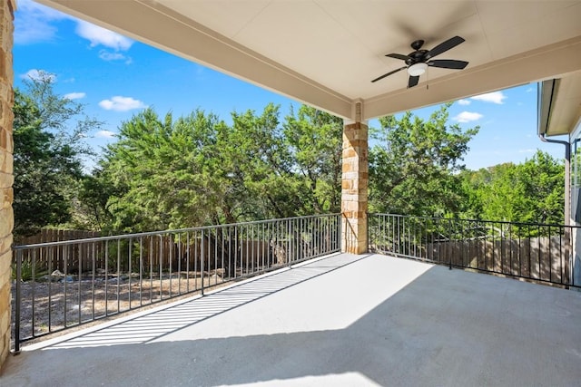 view of patio with ceiling fan