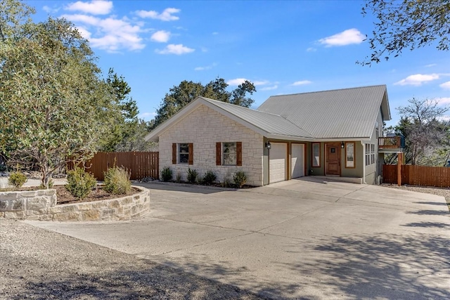 view of front of house with a garage