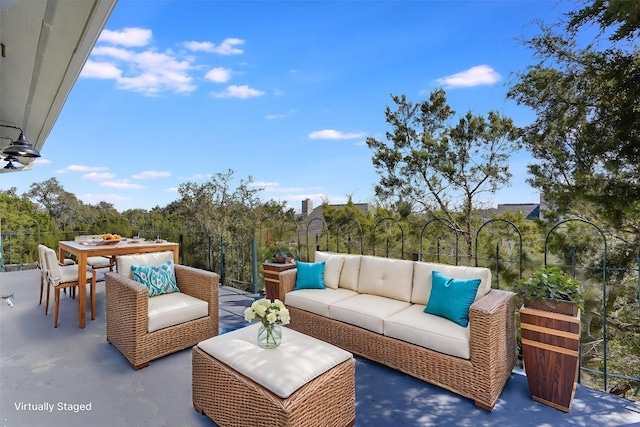 view of patio with an outdoor living space