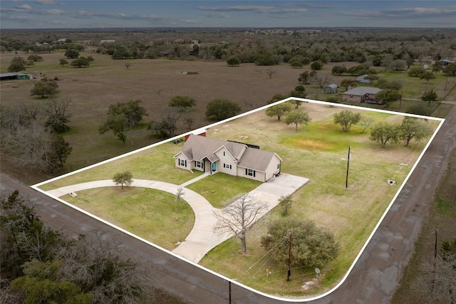 drone / aerial view featuring a rural view