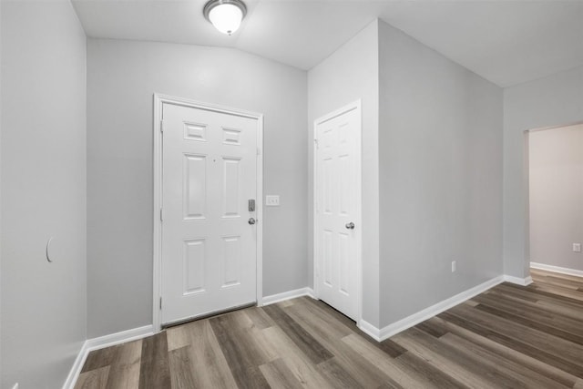 entrance foyer featuring dark hardwood / wood-style flooring