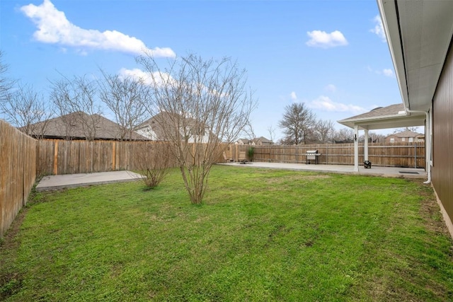 view of yard featuring a patio