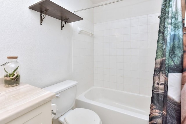2718 Summerwalk Pl, Round Rock, TX 78665 - full bathroom with shower / bath combo, vanity, and a textured wall