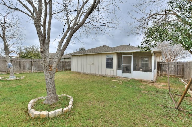 2718 Summerwalk Pl, Round Rock, TX 78665 - fenced backyard with a sunroom