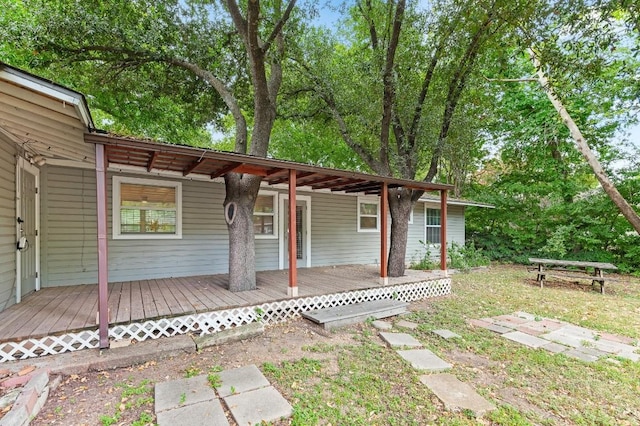 exterior space with a wooden deck