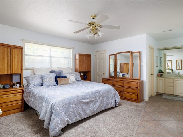 bedroom featuring ceiling fan