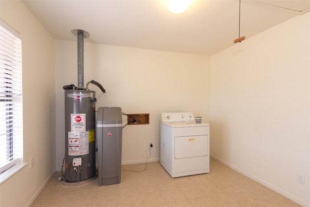 washroom featuring washer / clothes dryer and gas water heater